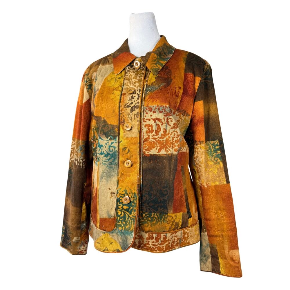 Vintage ‘00s Coldwater Creek Multicolored Southwestern Button Front Jacket